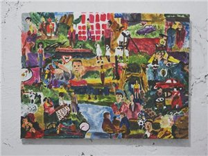手绘波普风格油画40×30